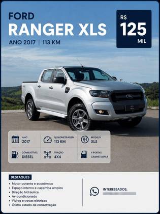 FORD RANGER 2.2 XLS 4X4 CD 16V DIESEL 4P AUTOMÁTICO